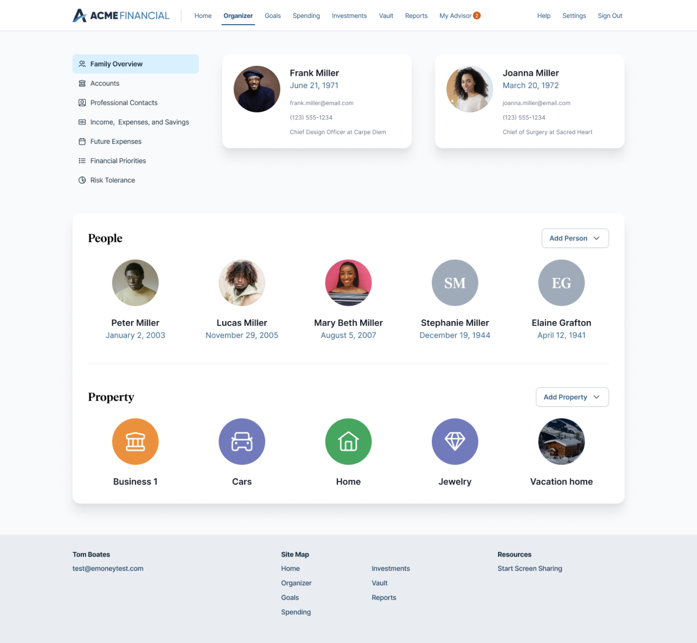 Design of the new oraganizer page